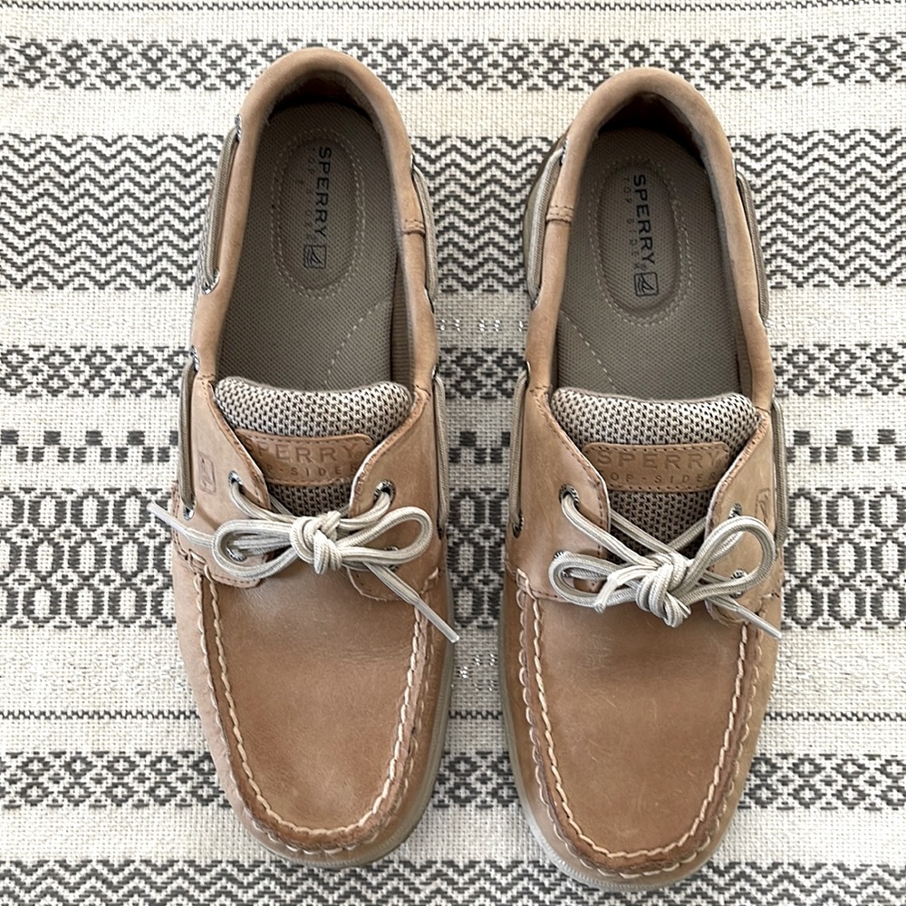 Sperry leather suede & mesh loafers  size 8m